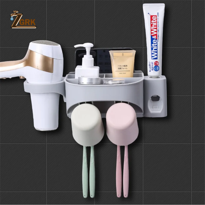 zgrk toothbrush holder toothpaste squeezer dispenser bathroom accessories sets 5 pcs bathroom storage box case household items free global shipping