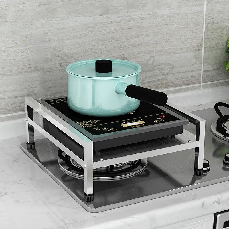 

304 stainless steel kitchen racks home induction cooker storage rack kitchen supplies space saving storage rack WF919450