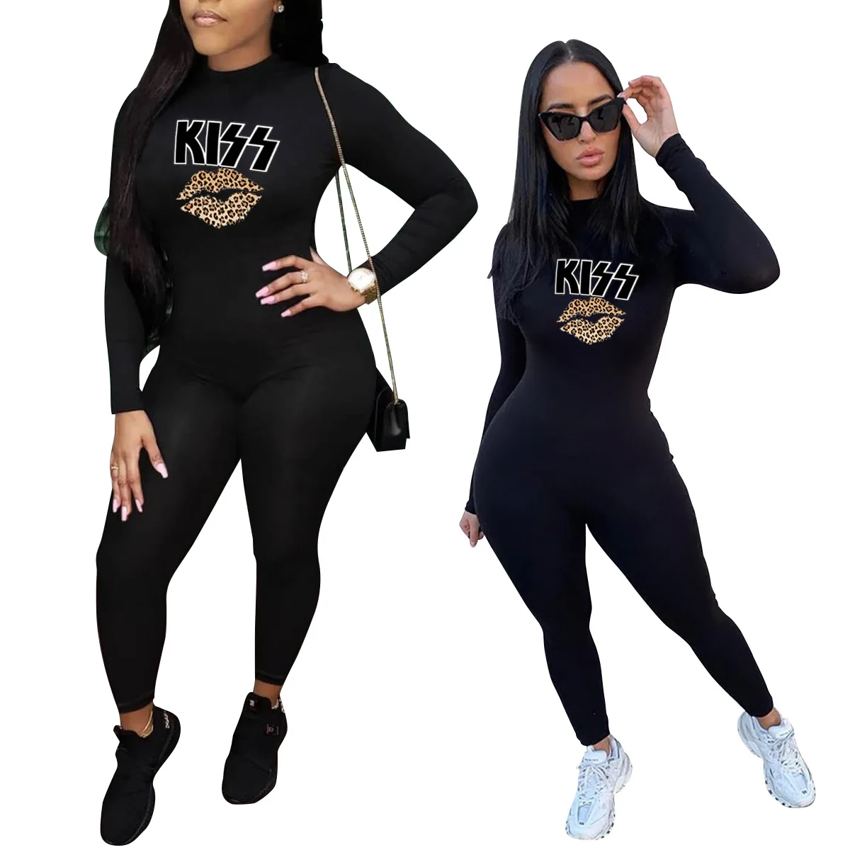 

Women's casual lip print jumpsuit
