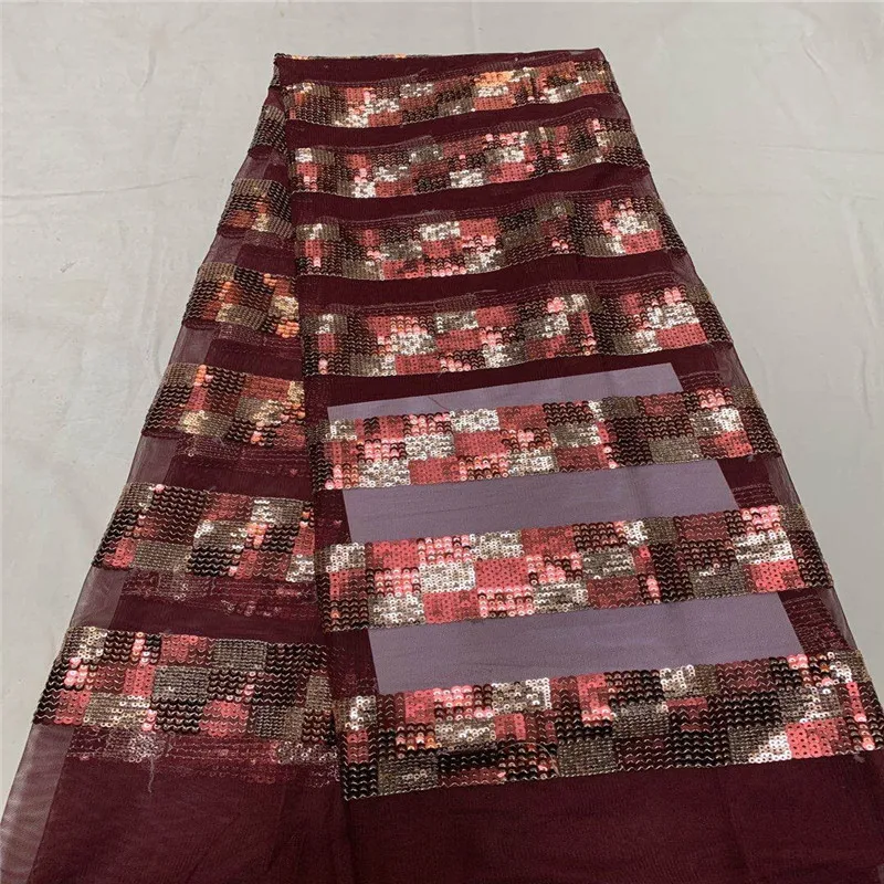 Горячая продажа черный/золотой вышитый Африканский кружевной ткани высокого