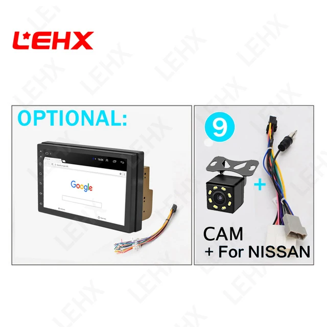 LE7016-NISS-CAM LEHX двойной Din универсальный 7 дюймов Android 8,1 автомобильный Радио GPS мультимедийный блок плеер для TOYOTA Nissan Kia RAV4 Honda VW Hyundai - Цвет: LE7016-NISS-CAM