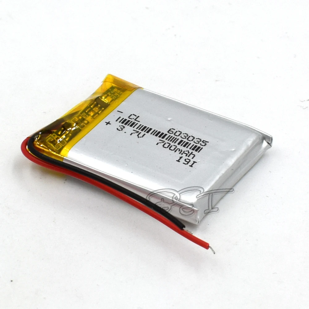 3 7 V 603035 с защитной пластиной 700mAh перезаряжаемая полимерная литиевая батарея для