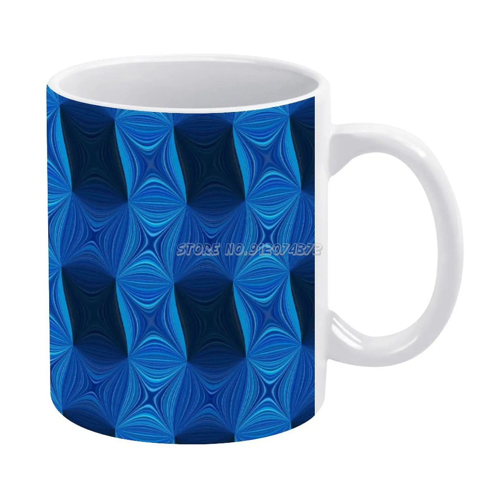 

Королевская Синяя декорированная лестница, кофейные кружки, стильная мультяшная чашка для чая и кофе, чашка, яркий синий V