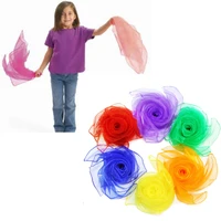 6 colors dance scarfs for kids square silk scarf children outdoor game toys gymnastics scarves juggling performance props