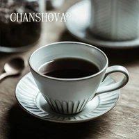 chanshova 200 320ml european style ceramic coffee cup and saucer set tea cup set milk mugs chinese porcelain h323