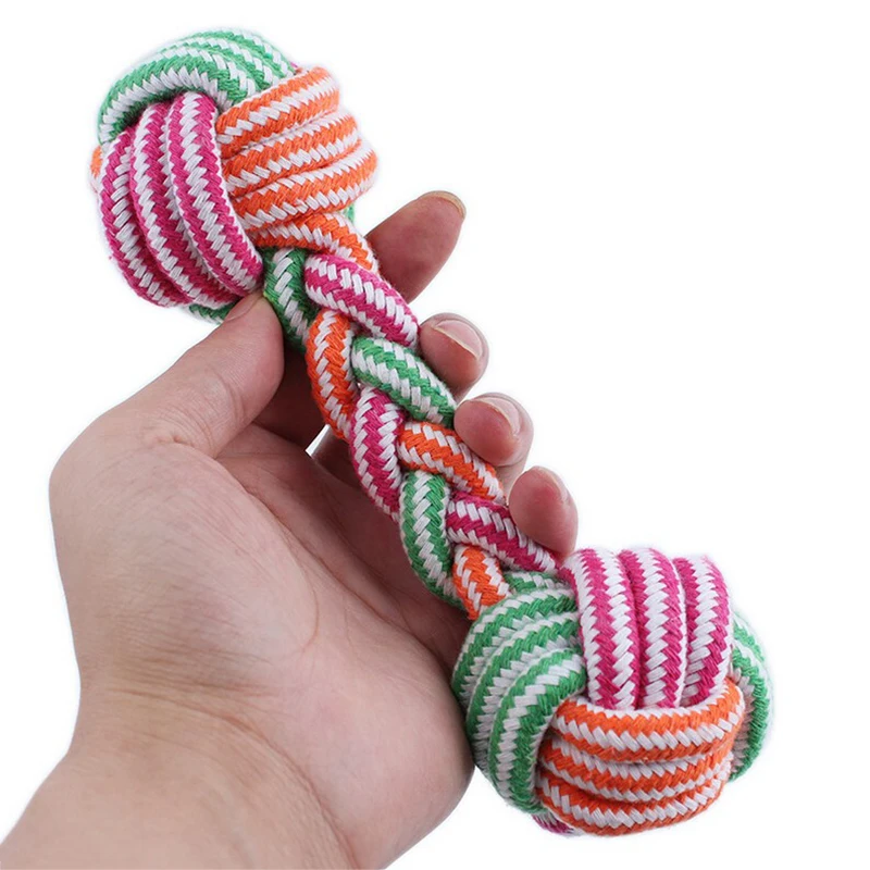 Собака зубы веревка для чистки игрушки кости Форма из хлопчатобумажного каната