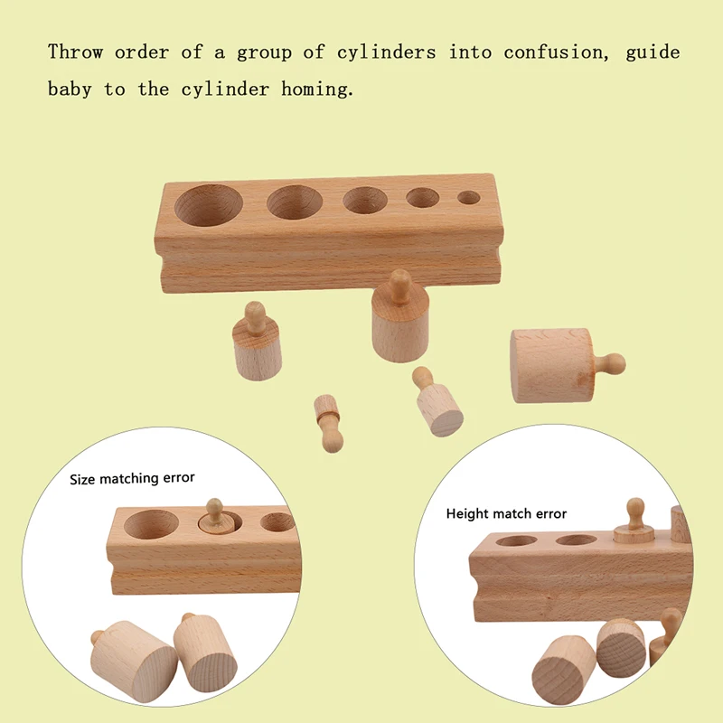 

Wooden Toys Puzzle Montessori Educational Cylinder Socket Toy Childern Development Practice Senses Puzzle Math Brain Teaser Kids