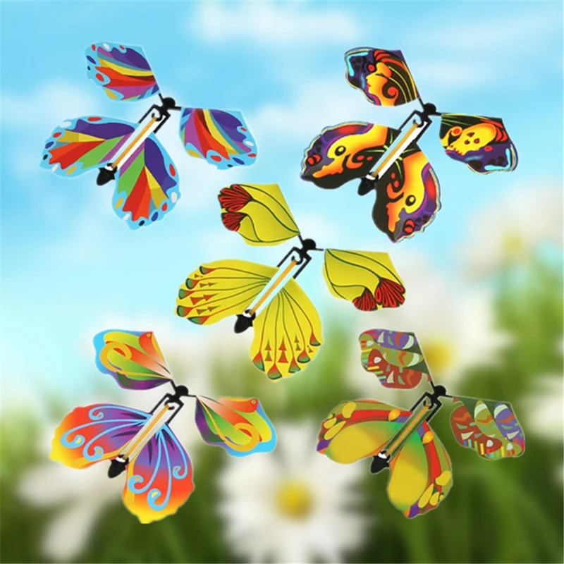 

10pcs Magic Flying Butterfly Wind Up Rubber Band Powered Butterfly for Kids Boys Girls Christmas Surprise Gifts Stocking J60B