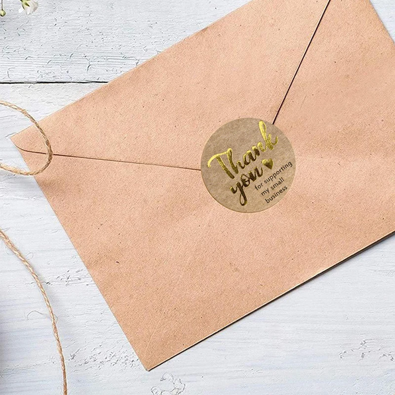 

16Styles 500Pcs/roll Thank You Kraft Paper Sticker For Seal Labels Sticker Stationery Sticker Xs New