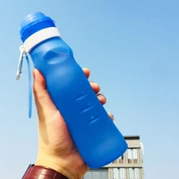600ml foldable water bottle bpa free food grade fda free cycling silicone collapsible travel portable drink water folding bottle