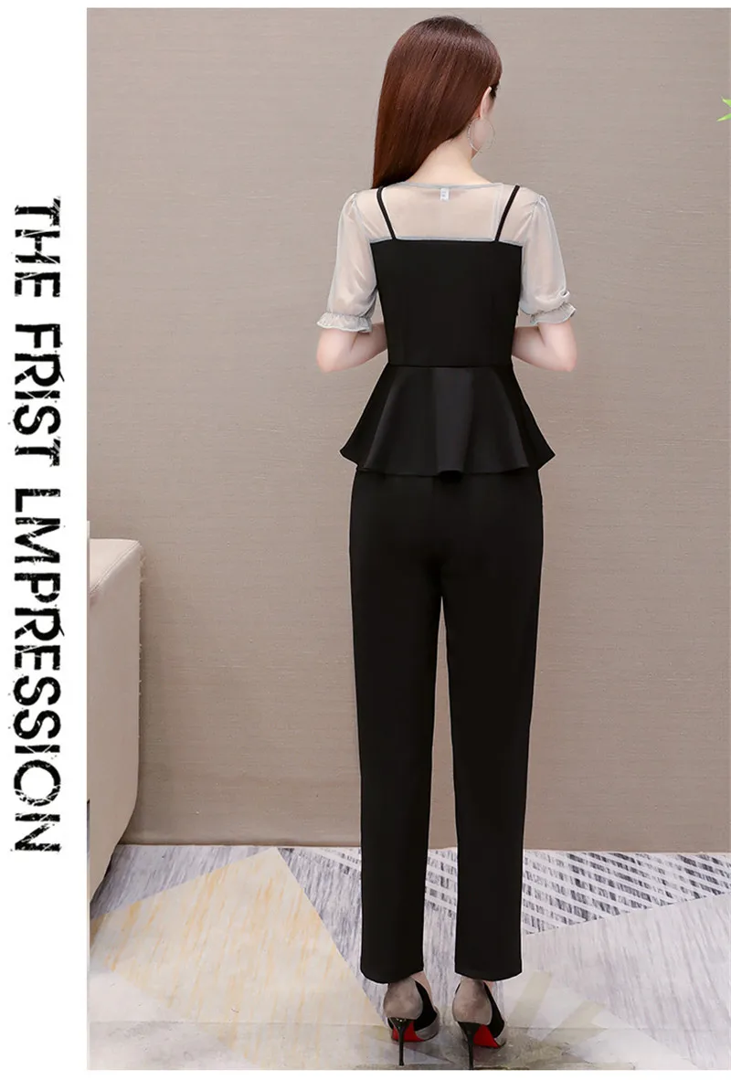 summer 2020 New sets for women Fashion Casual Two-piece Set Female Short sleeve trousers suit spring Office Lady Outfits Uniform |