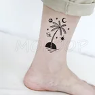 Водостойкие временные татуировки наклейки Кокосовая пальма планета татуировки маленький размер Tatto флэш-тату поддельные татуировки для мужчин девочек женщин