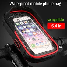 Motorcycle Bicycle Waterproof Phone Holder Cycling Mobile Phone Bag Phone Bracket With Waterproof Design For Handbar Back Mirror