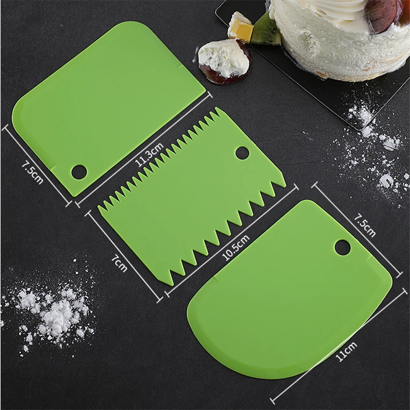 Набор скребков для теста 3 формы пластиковые гибкие мастики | Дом и сад