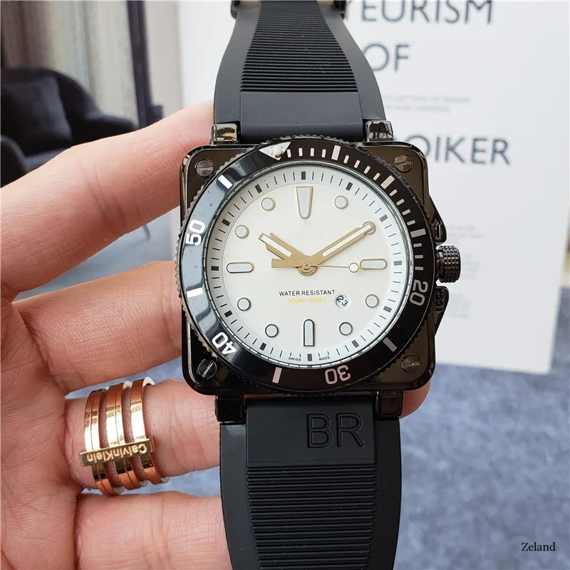 

men watches 2020 luxury Sports Watches Steel Case Rubber Strap Rotated Military Wrist Watch religio masculino groomsmen gifts