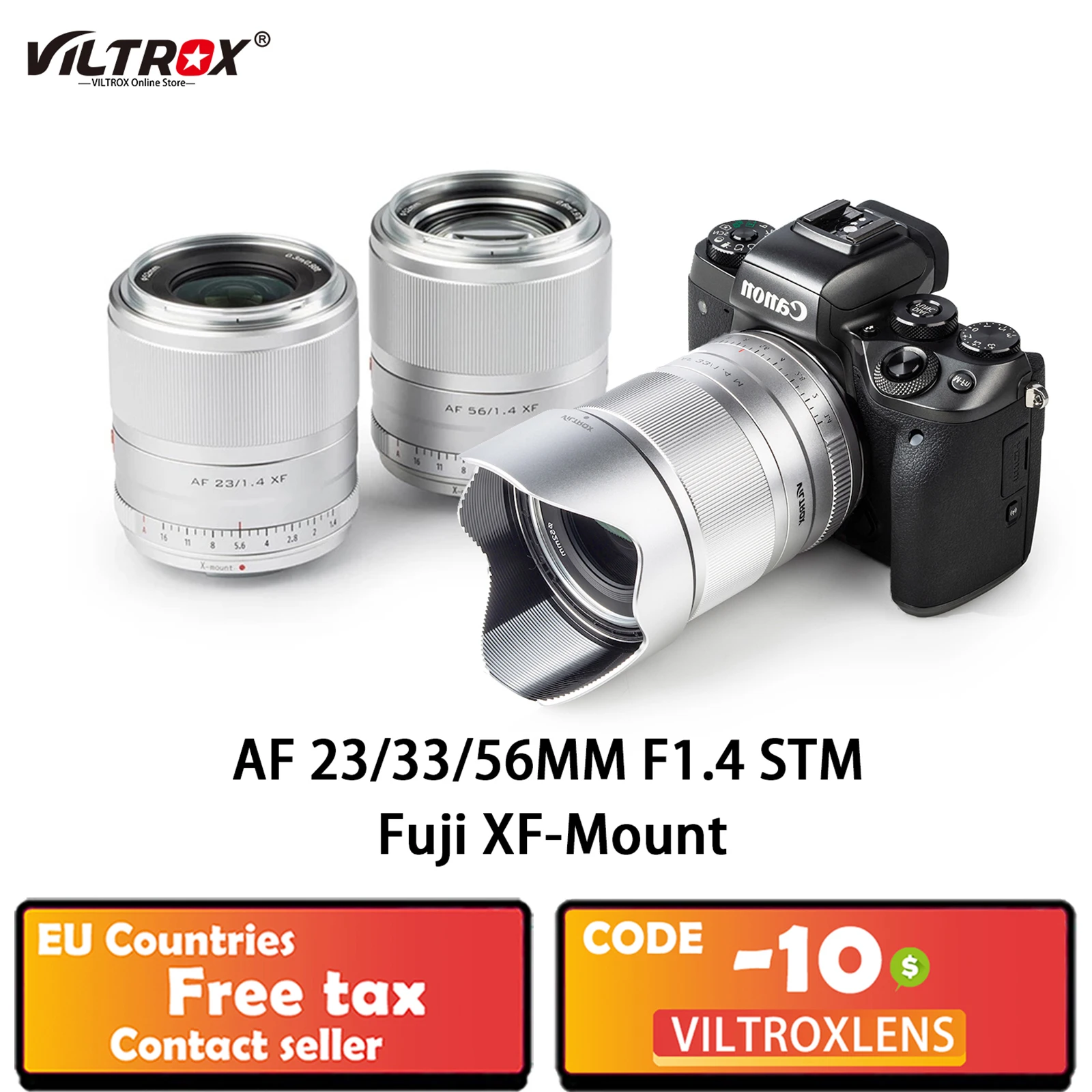 

Объектив VILTROX 23 мм 33 мм 56 мм F1.4 с автофокусом и большой диафрагмой