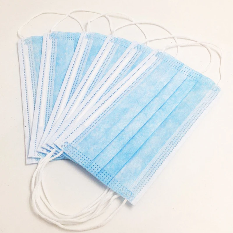 50 шт./компл. экологически чистые уход за кожей лица синий Чистые маска 3-Слои