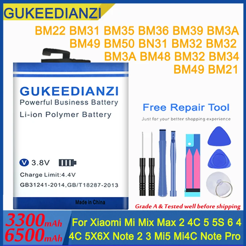 Аккумулятор для Xiaomi Mi mix Max 2 4C 5 5S 6 4 5X 6X Note 3 BM22 BM35 BM36 BM39 BM3A BM49 BM50 BN31 BM32
