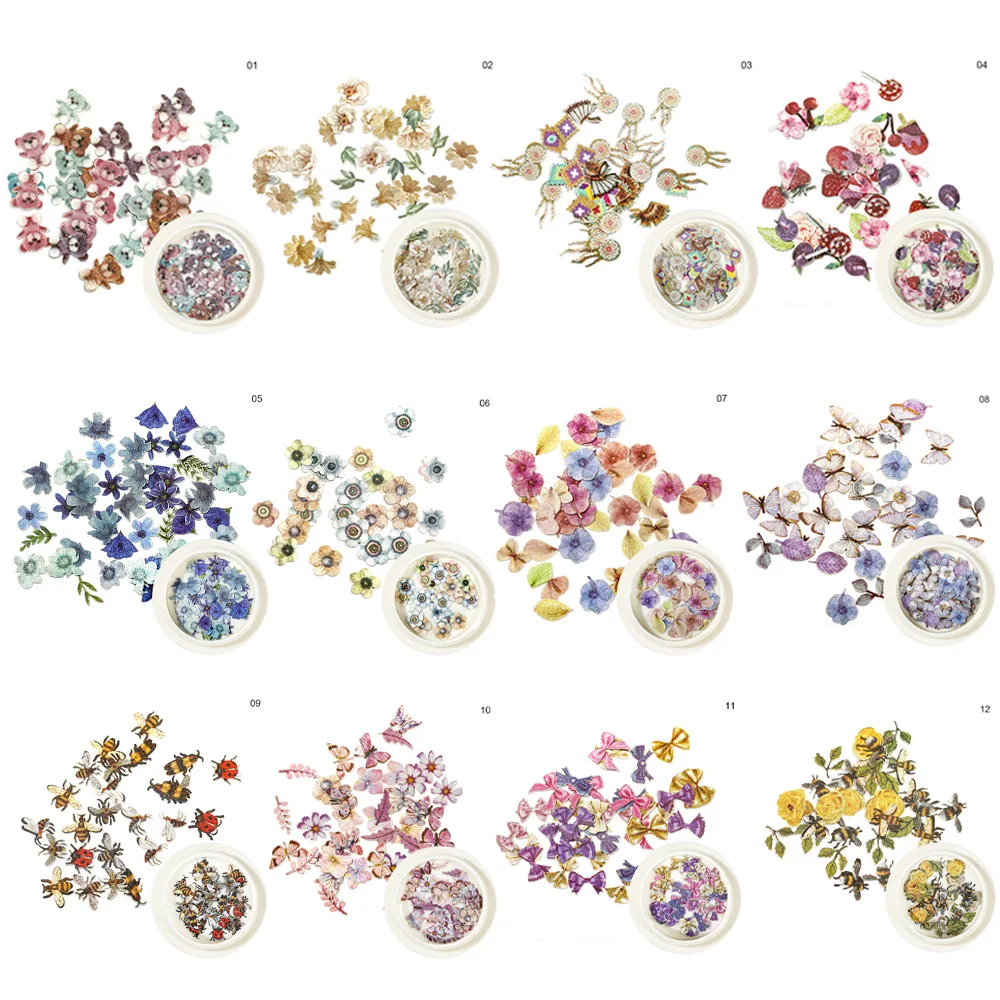 Красочные бабочки для ногтей блёстки дизайна хлопья Ломтики DIY Шарм маникюра