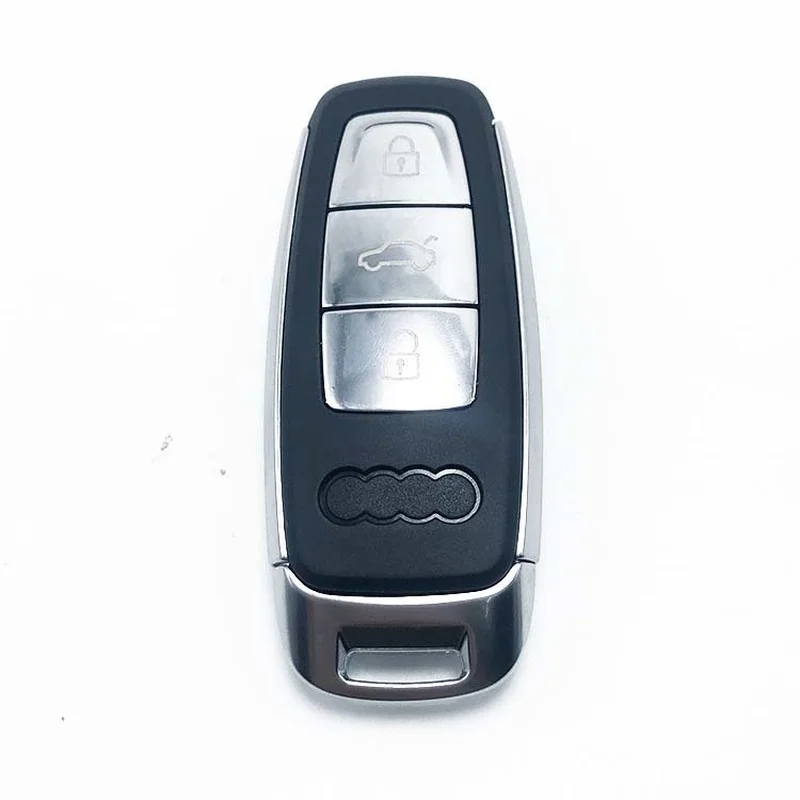 

Remote Car Key Case Shell For Audi A4L A5 A6 A6L A7 A8 A8L Q5 2018 Audo Keyless Entry Chrome Fob Replacement 3 Buttons