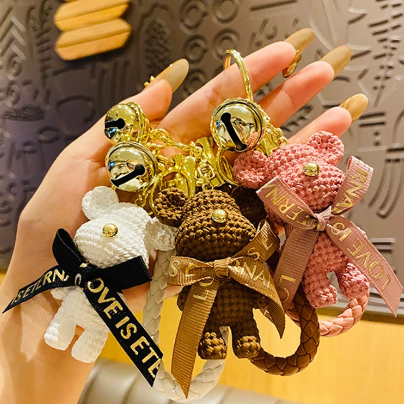 

Cartoon Resin Wool Bear Doll Car Keychain Fashion Cute Bag Pendant Creative Gift Ornaments