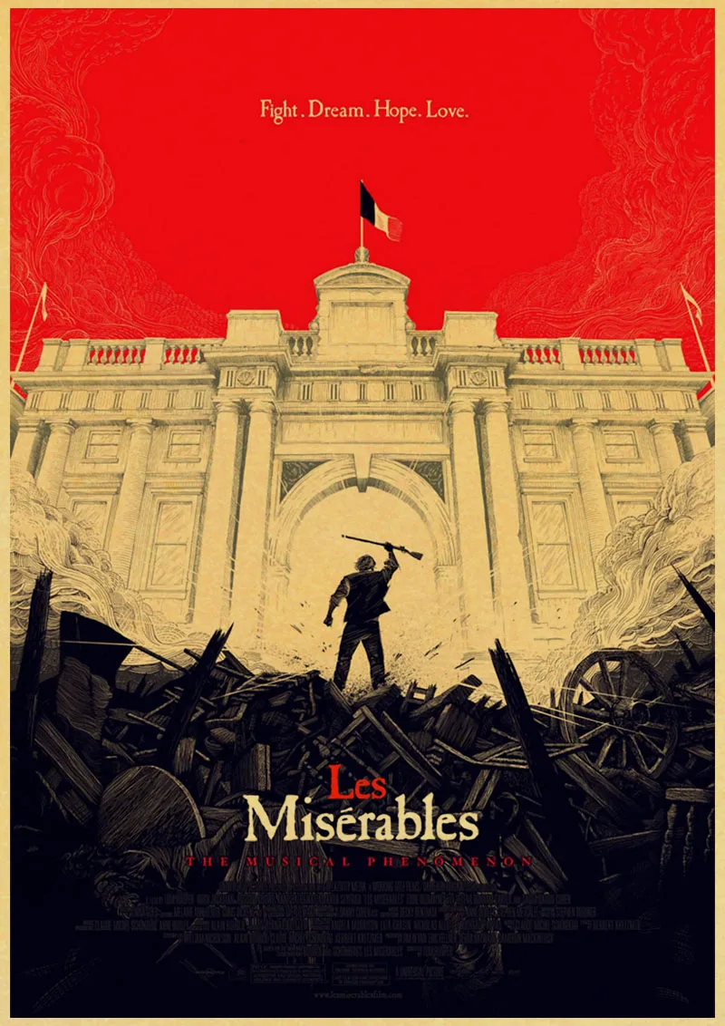 Les Miserables плакат с Оскаром ретро крафт бумага декоративные наклейки на стену|wall