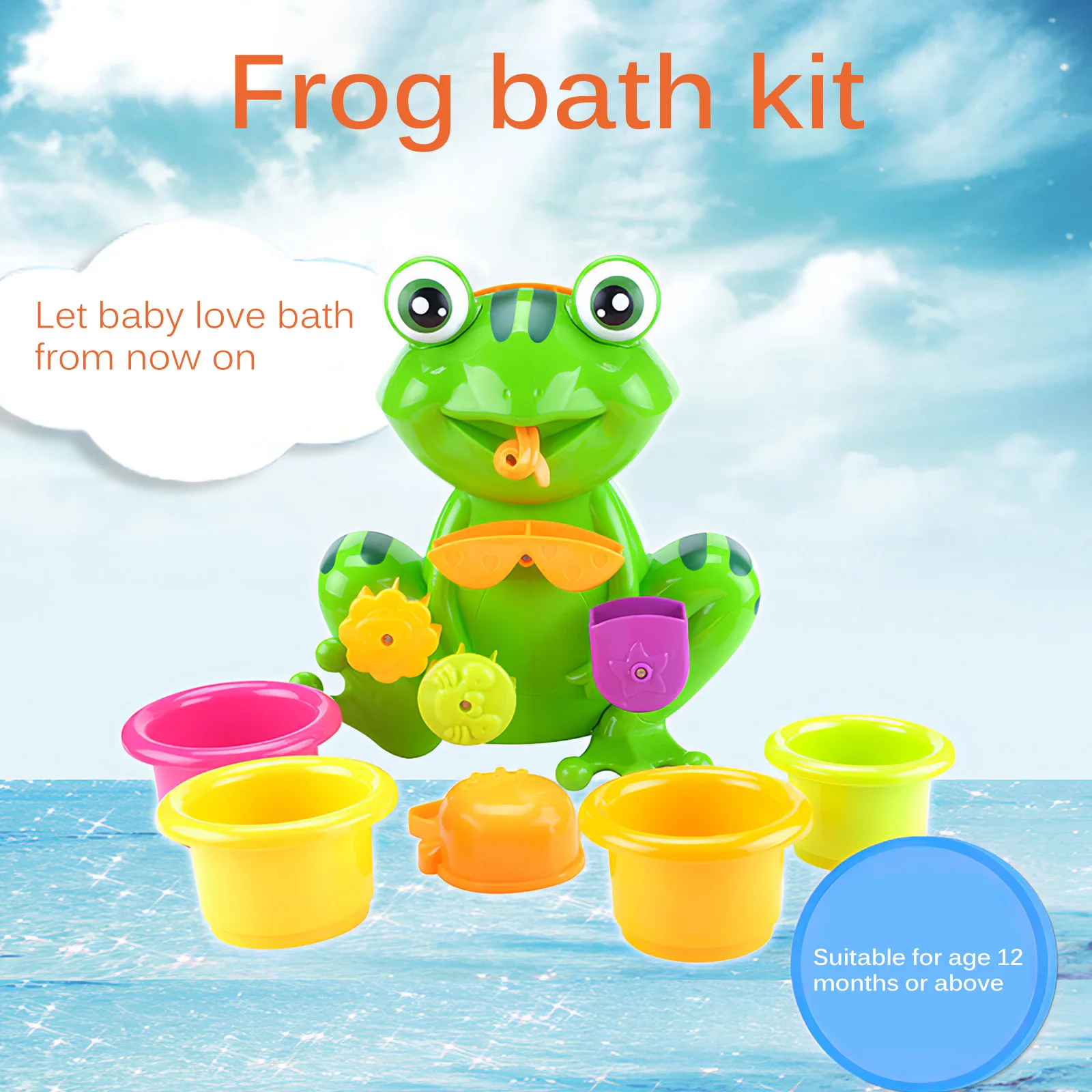

Baby Bath Toys Comfortable Baby Water Spray Negative Rocking Lever Rotated 360 Degrees Cute Shower Bathtub Water Bathing Toy