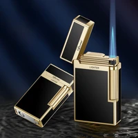 cigar lighter jet flame portable butane torch lighter with punch mini cigarette lighter for gift box