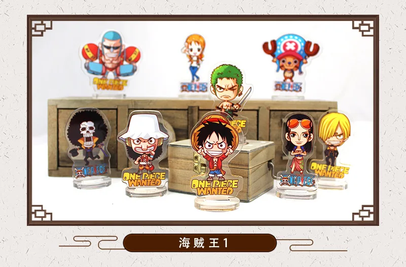 

9Pcs/Set Anime ONE PIECE Luffy Character Acrylic Stand Model Plate Desk Decor Cute Standing Sign Gifts Prop Action Figure