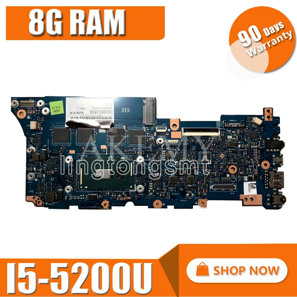 

AKEMY UX305LA материнская плата для ноутбука Asus Zenbook UX305 UX305L U305L U305LA материнская плата 100% ТЕСТ ОК 4G RAM I5-5200U CPU