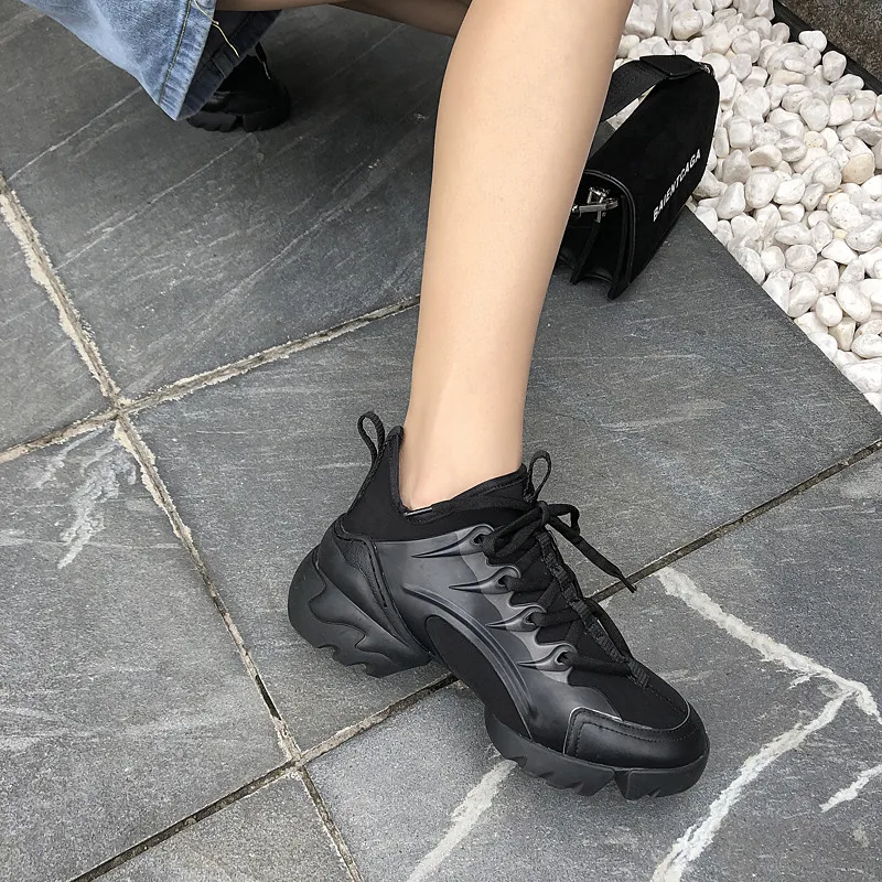 Smirnova new sneakers shoes women round toe lace up ladies shoes casual flat platform shoes comfortable women flats