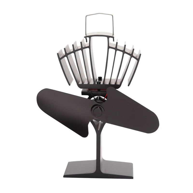 Черный 2 лопасти тепловая деревянная плита вентилятор для деревянных бревен