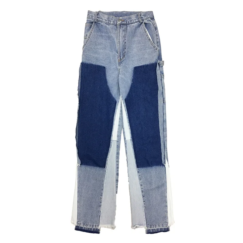 

SuperAen Spring 2021 New Wash Water Old Color High Waist Slim Jeans Women All Match Casual Wide Legged Pants