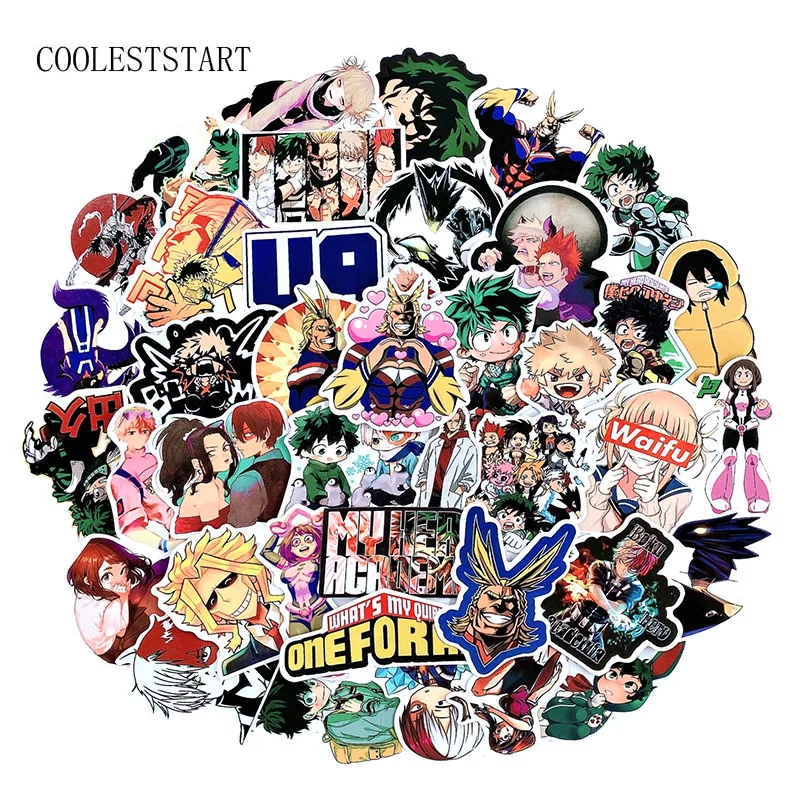 73 шт./лот мой герой Классическая обувь для косплея Аниме наклейки мотоцикла