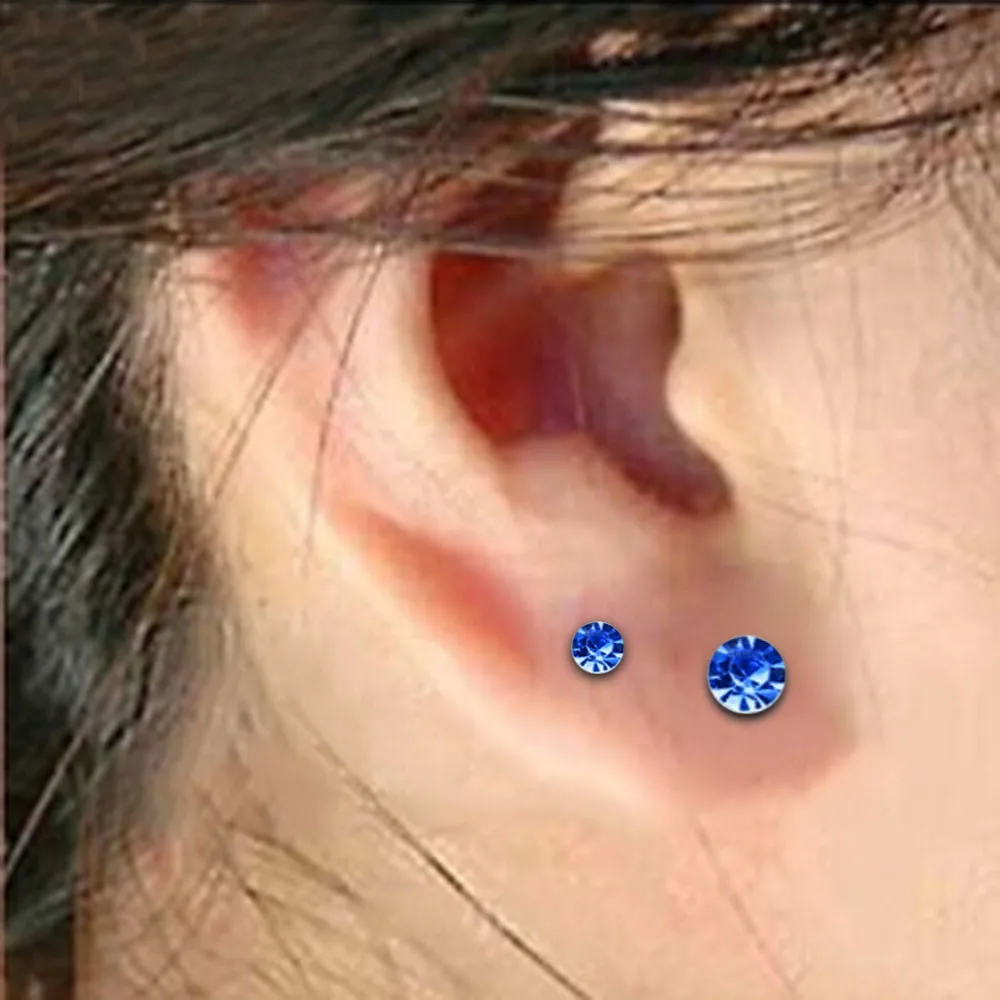 20 пар 5 мм прозрачные/многоцветные кристаллические гипоаллергенные серьги