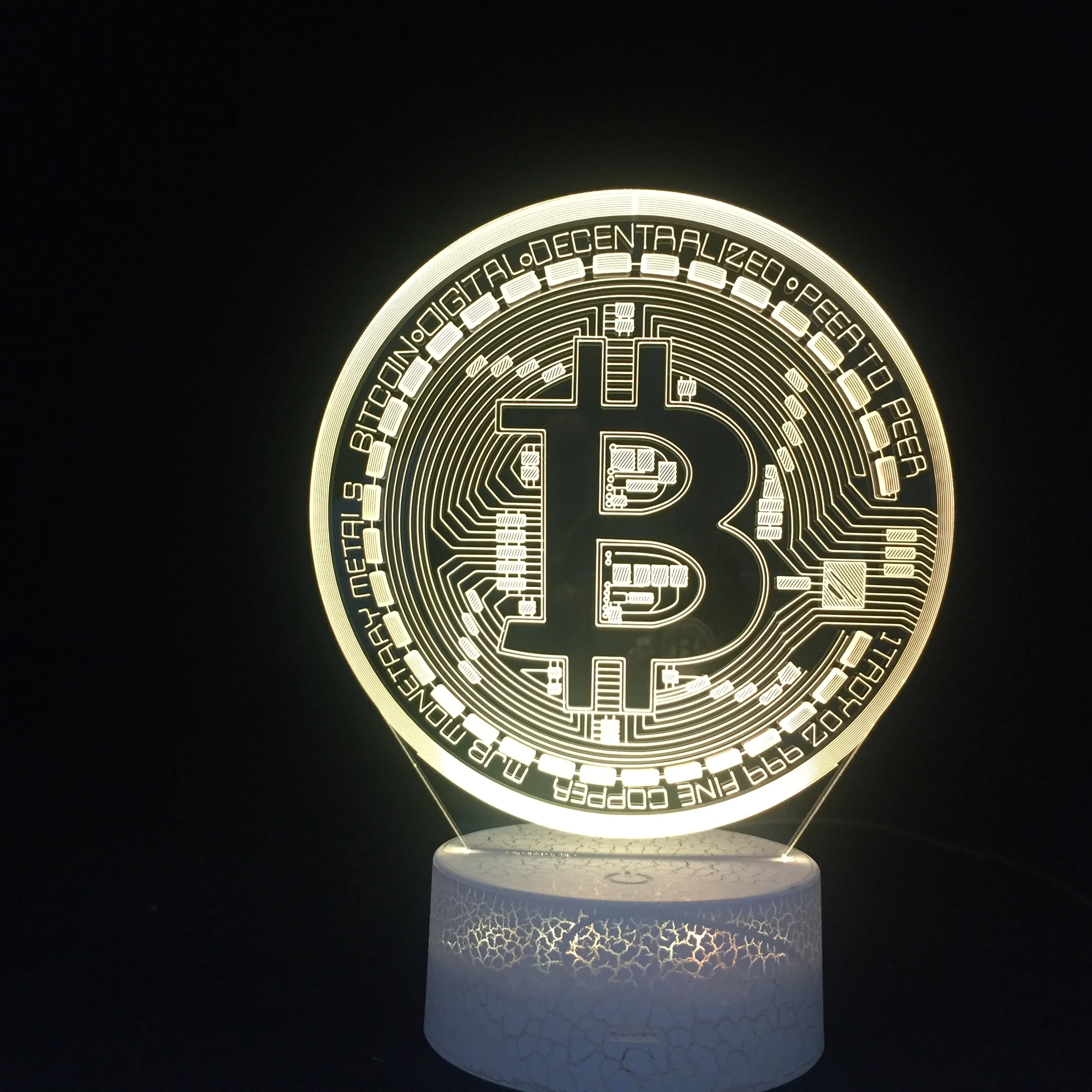 3d светодиодный ночник с биткоином сенсорный Usb-датчик Изменение цветов новинка