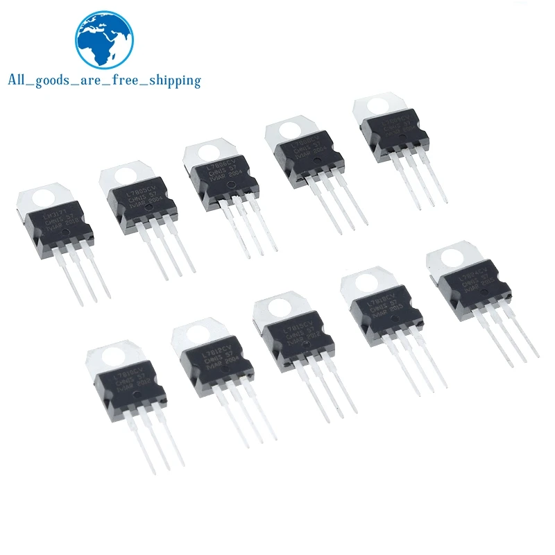10 шт. LM317T L7805 L7806 L7808 L7809 L7910 L7812 L7815 L7818 L7824 L7915 Новый и оригинальный чипсет IC TO-220 L7805CV |