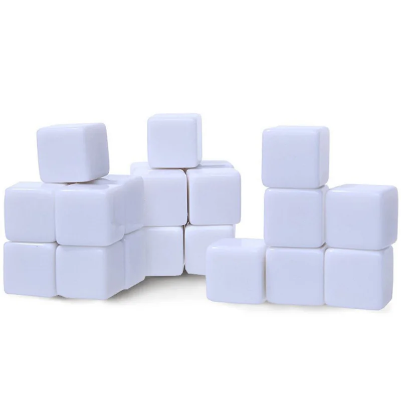 Белые пустые кубики 16 мм стандартные 6-сторонние кости сделай сам игра в | Спорт и