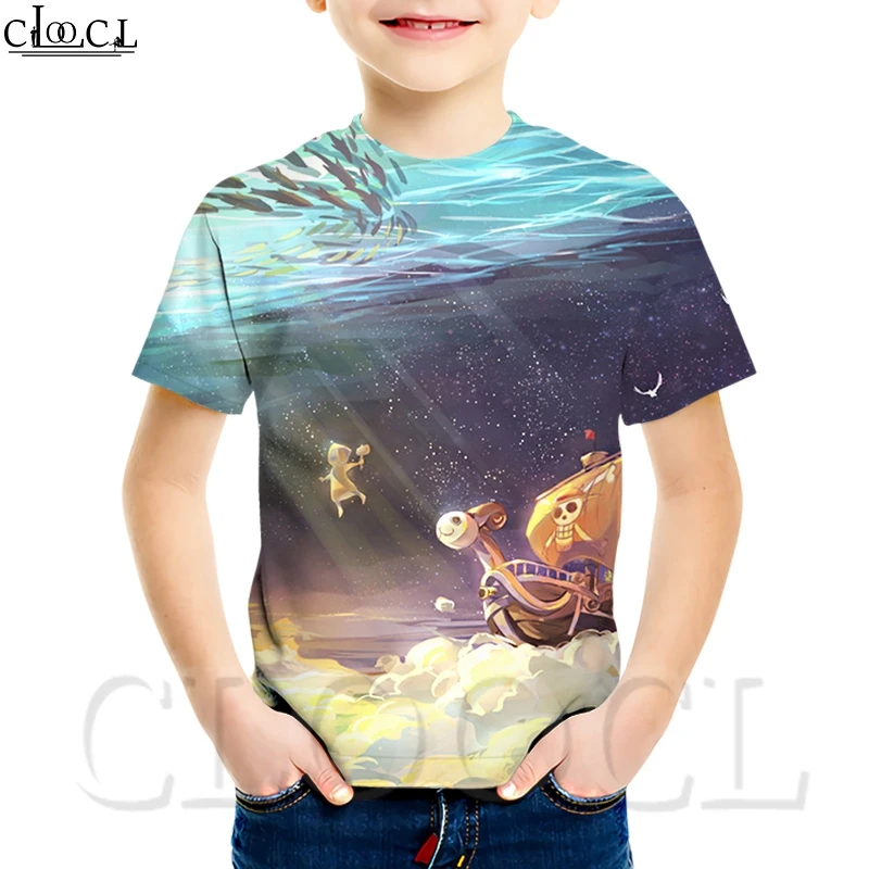 CLOOCL One Piece Monkey D Luffy японское аниме Рисунок Мальчика милая Футболка 3D печать
