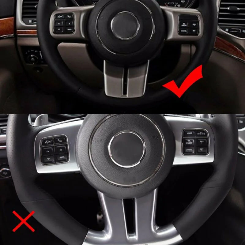 

For Jeep Compass 2011-2016 Steering Wheel Stickers Interior Inner 3Pcs Trim For Jeep Patriot 2011-2016 Durable