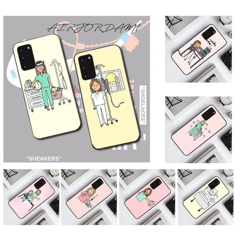 NBDRUICAI мультфильм доктор медсестра черный ТПУ мягкий резиновый чехол для телефона