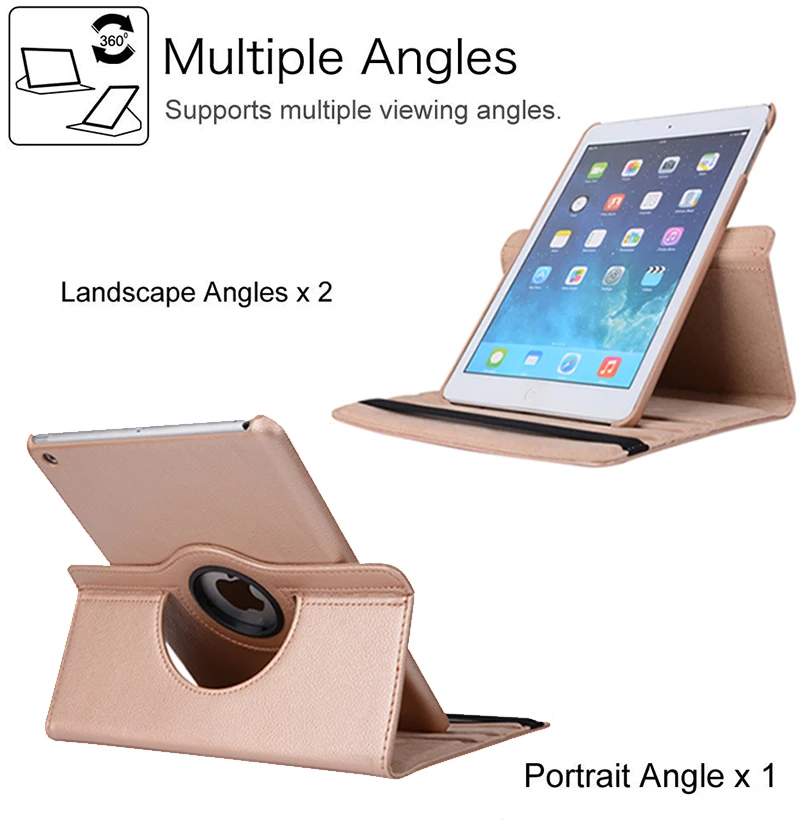 

Degree Rotating Leather Smart Cover Case for Apple iPadNewCoque Funda