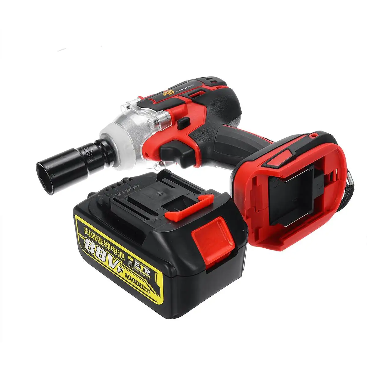 88V 520Nm 1/2 ''Аккумуляторный ударный гайковерт Электрический гайковерт розетка 1 или 2 10000mAh Аккумуляторный гайковерт электроинструмент