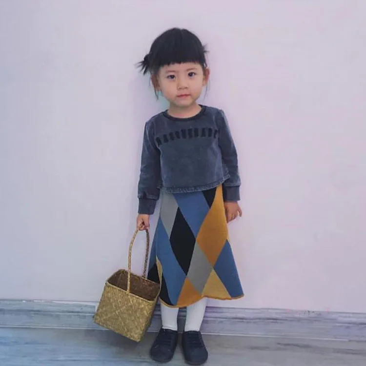 Детская юбка для девочек От 2 до 10 лет длинная трикотажная трапециевидной формы с