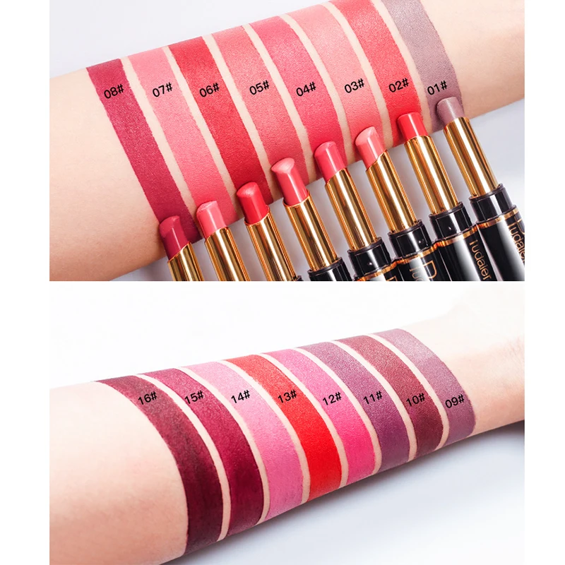 Брендовая двухсторонняя Матовая жидкая помада с эффектом увлажнения + набор