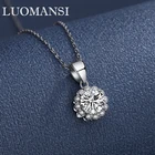 Ожерелье Luomansi серебряное с муассанитом, 1 карат, 6,5 мм