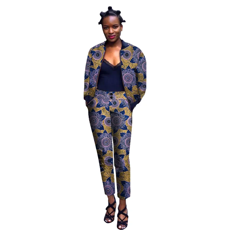 Spring African Suits Women Jackets Patch Trousers Nigerian Lady's Ankara Outfits Wedding Party Wear