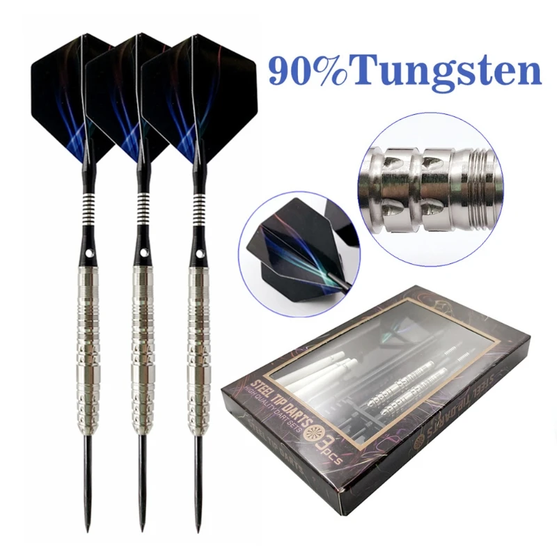 

3pcs 85% Professional Tungsten Steel Tip Darts 23g Precise Barrel with Dart Case 875D