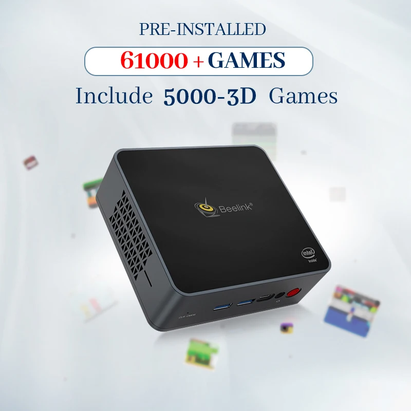 Super Console X PC Lite Retro Video Game Consoles Beelink Mini PC For PS2WIIPS1SSN64 Win10 Pro  Game Player With 61000 Games