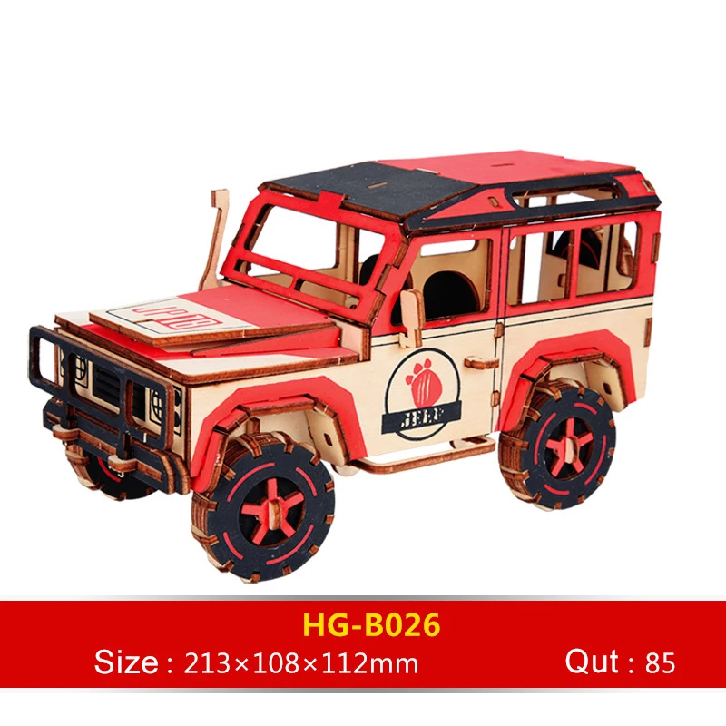 3D модель автомобиля пазл красочный деревянный материал детская игрушка Горячая